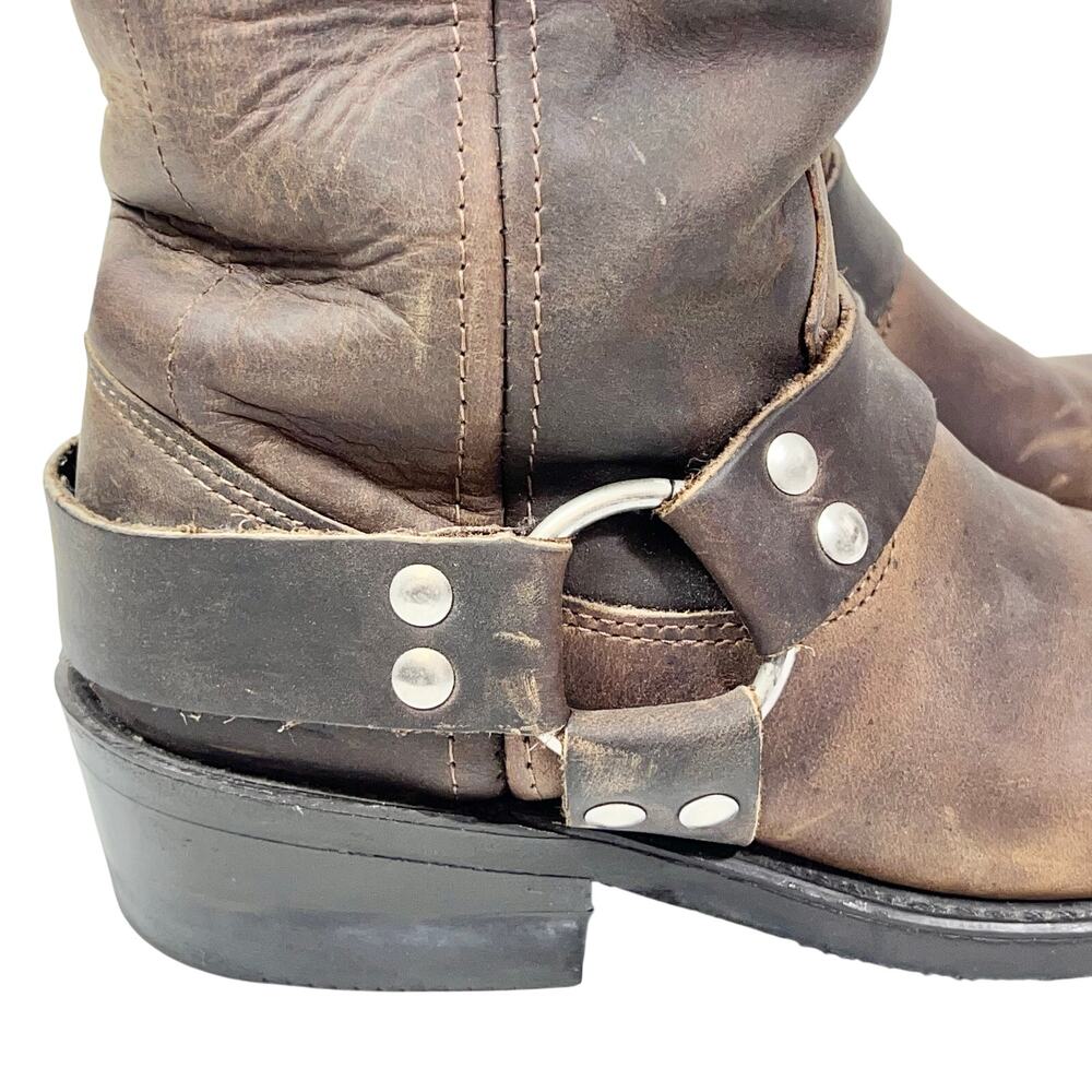 Harley Davidson Darren Harness Brown Leather Motorcycle Boots Mens 6D Women 7.5 - Picture 10 of 16